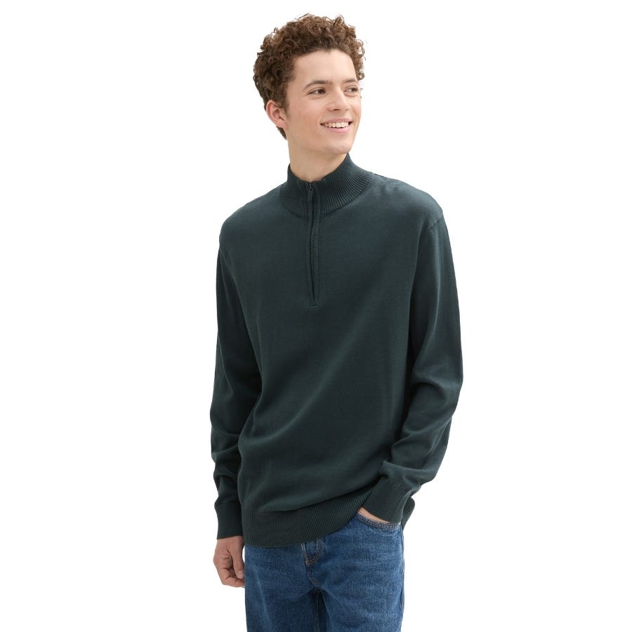 Wala Jerseys Tom Tailor Basic Knit Troyer Flat Knit Tops