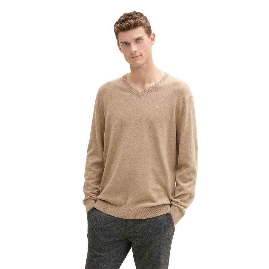Wala Jerseys Tom Tailor Basic V-Neck Knit Flat Knit Tops