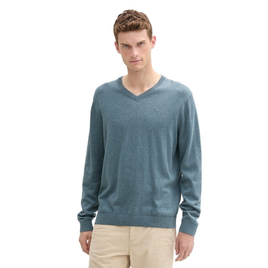 Wala Jerseys Tom Tailor Basic V-Neck Knit Flat Knit Tops