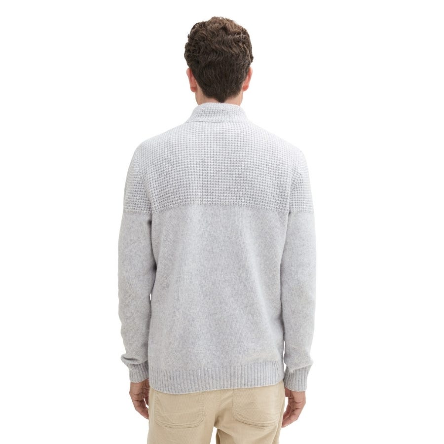 Wala Jerseys Tom Tailor Cosy Structure Mix Knit Troyer Flat Knit Tops