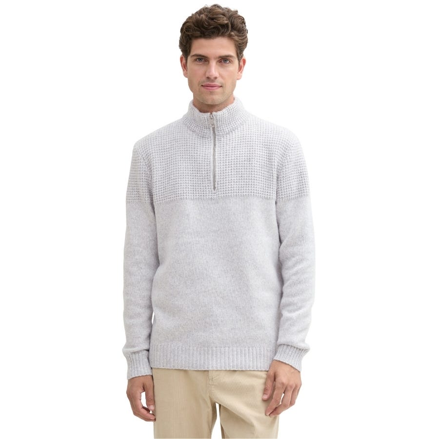 wala Jerseys Tom tailor Cosy Structure Mix Knit Troyer Flat Knit Tops