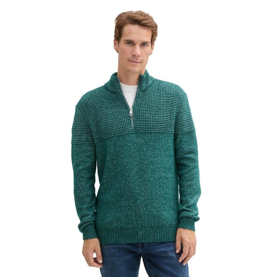 wala Jerseys Tom tailor Cosy Structure Mix Knit Troyer Flat Knit Tops