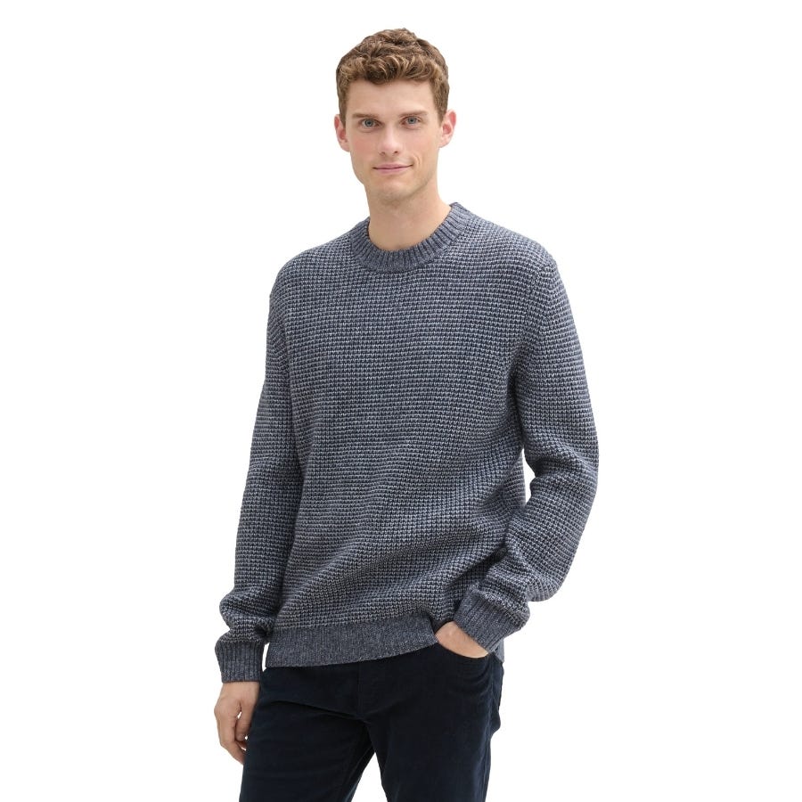 wala Jerseys Tom tailor Cosy Structured Crewneck Knit Flat Knit Tops