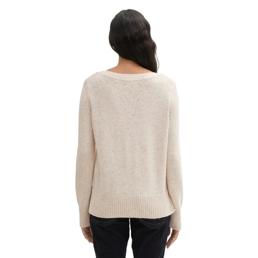 Wala Jerseys Tom Tailor Knit Boatneck With Cable Flat Knit Tops