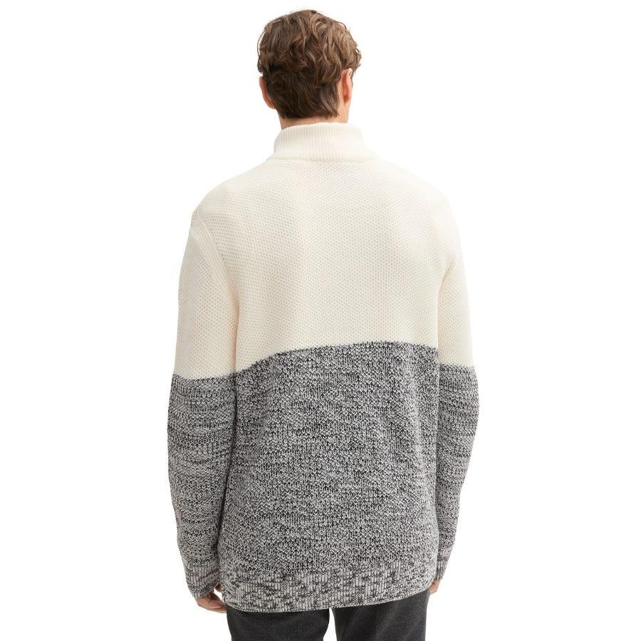 Wala Jerseys Tom Tailor Twotone Knitted Troyer Flat Knit Tops