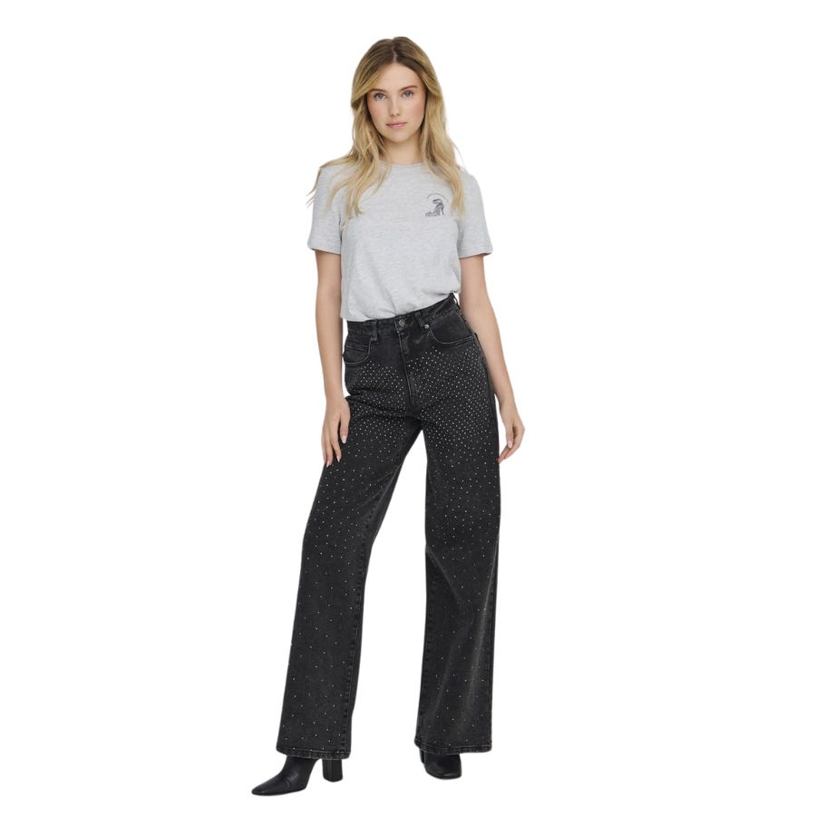 wala Pantalones tejanos Only Onlhope Rhinestone Hw Wide Dnm Bj