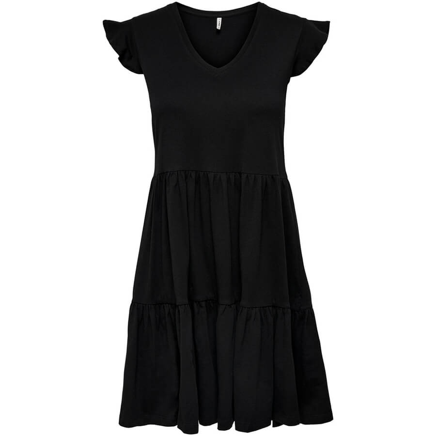 wala Vestidos Only Onlmay Life Cap Sleeves Frill Dress Jrs