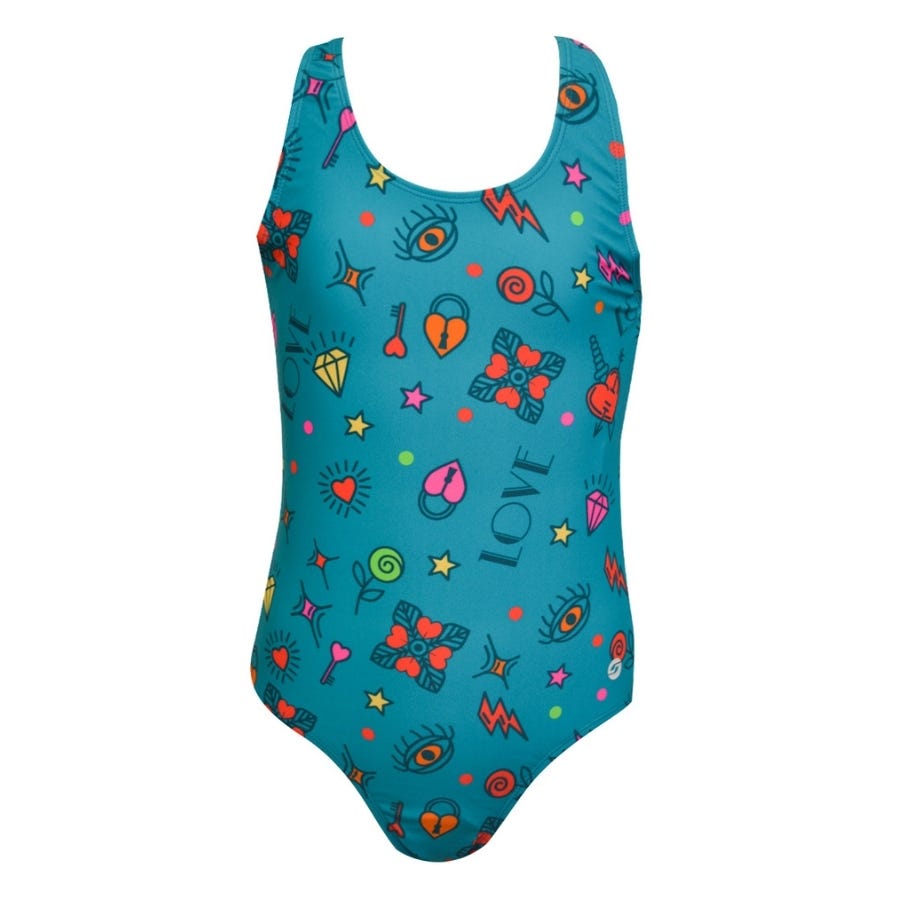 wala Bañadores Ras Love Casual Back Girl Swimsuit