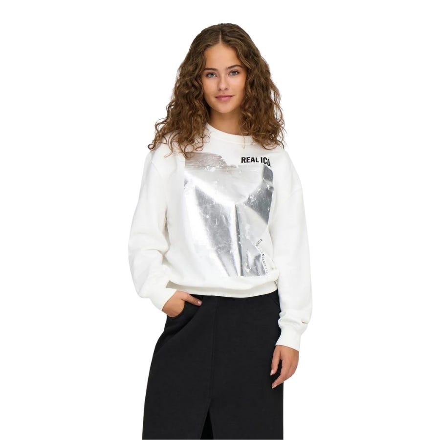 wala Sudaderas Only Onlgwen L S Foil O-Neck Swt