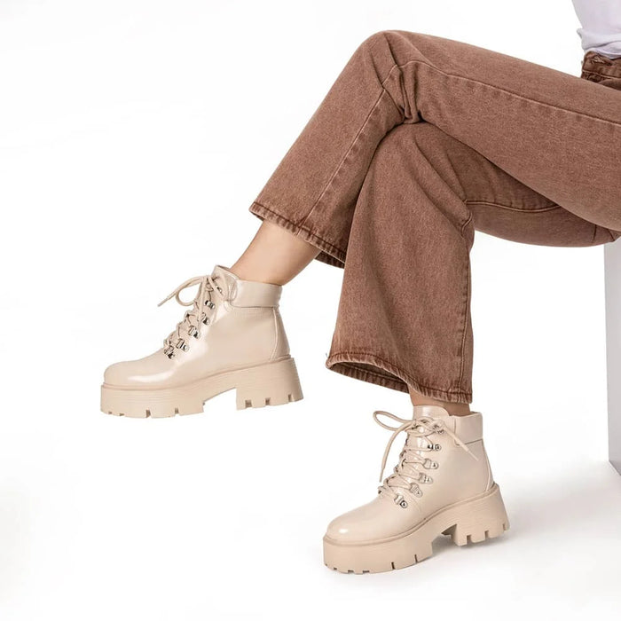 Weide BOTINES PLATAFORMA MUJER BEIGE WEIDE DH56