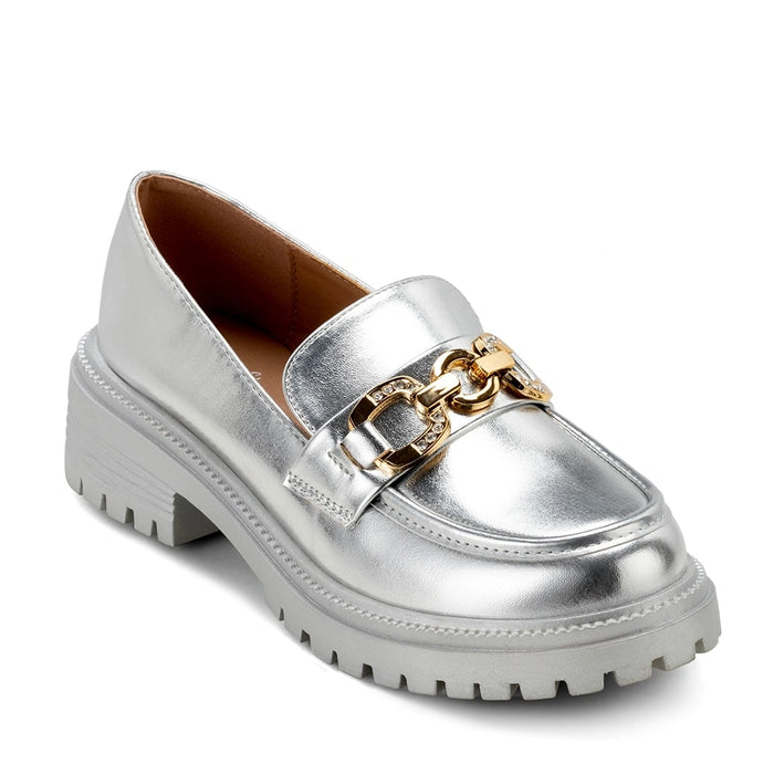 Weide Mocasin Mujer Nieve Plateado Weide