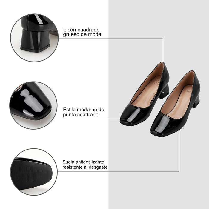 Weide Zapatos Taco Mujer Alexia Negro Weide