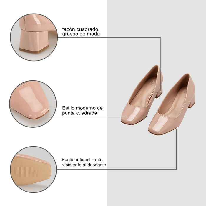 Weide Zapatos Taco Mujer Alexia Rosado Weide