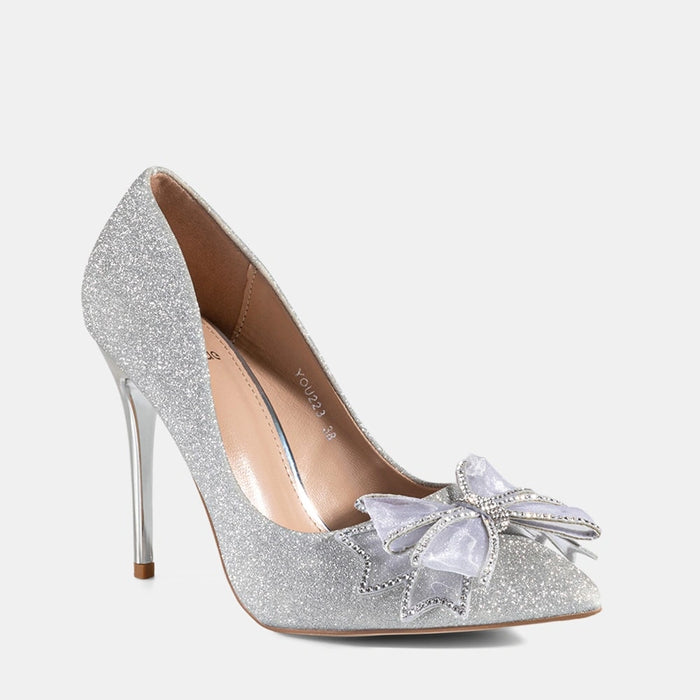 Weide Zapatos Taco Mujer Hortensia Plateado Weide