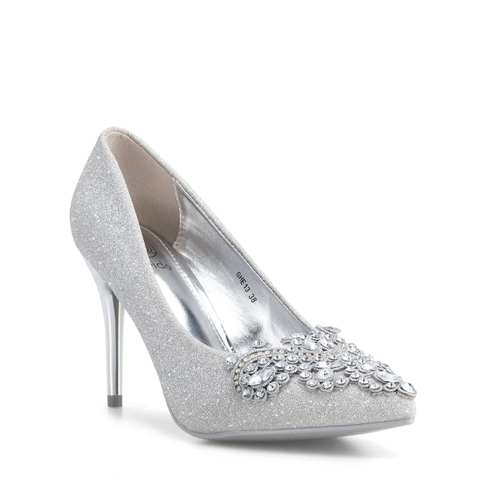 Weide Zapatos Taco Mujer Javiera Plateado Weide