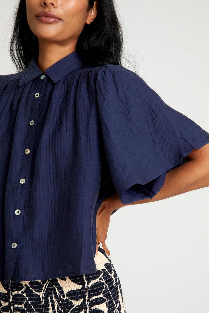 Wild Pony Camisa Fluida Manga Corta Azul Marino