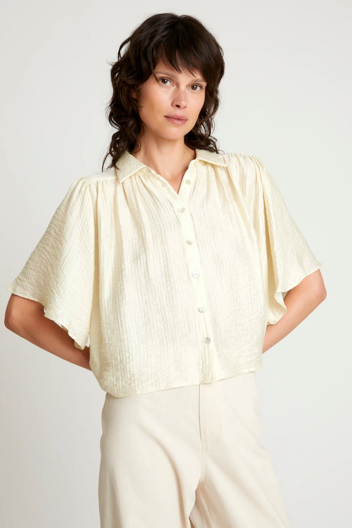 wild pony Camisa fluida manga corta blanca