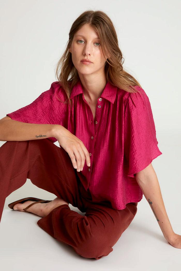 Wild Pony Camisa Fluida Manga Corta Fucsia