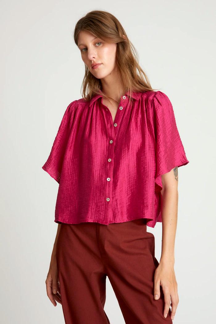wild pony Camisa fluida manga corta fucsia