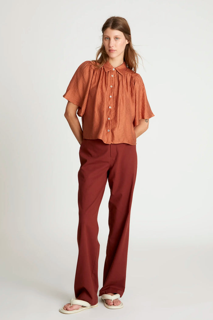 Wild Pony Camisa Fluida Manga Corta Marrón