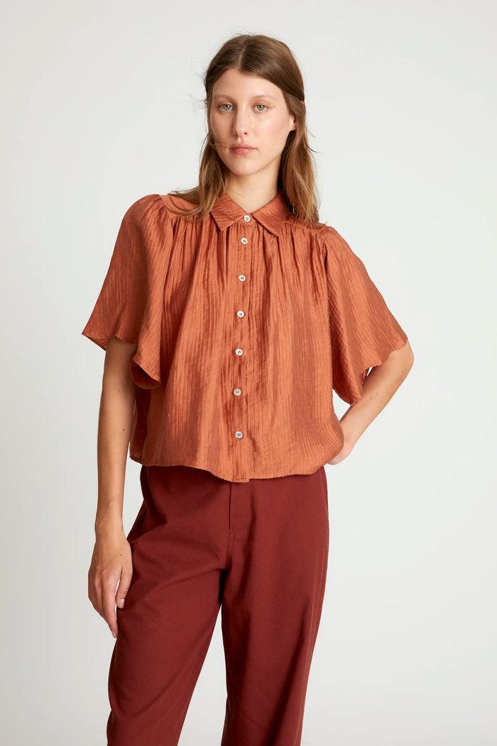 wild pony Camisa fluida manga corta marrón