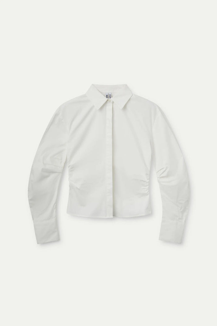 Wild Pony Camisa Fruncida Algodón Blanca