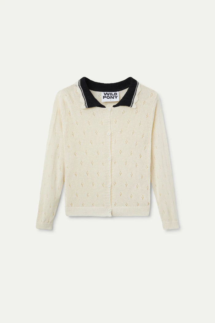 Wild Pony Cárdigan Cuello Polo Blanco