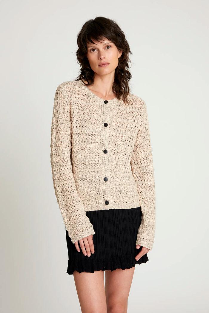 wild pony Cárdigan de punto calado beige