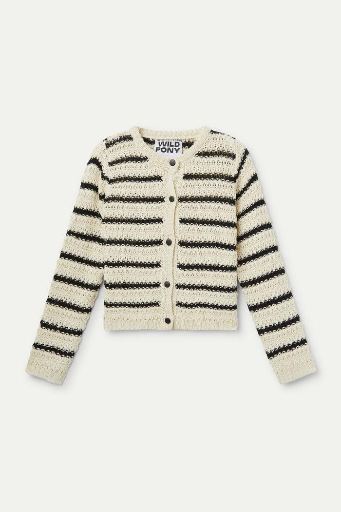 Wild Pony Cárdigan De Punto Calado Rayas Negras