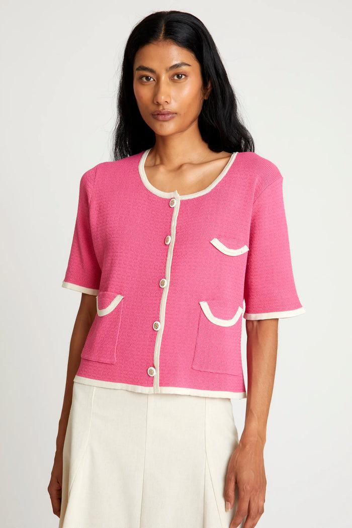 wild pony Cárdigan manga corta rosa