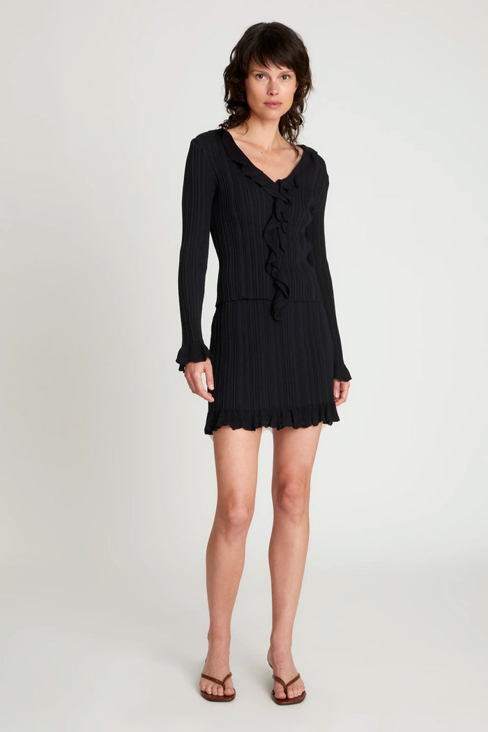 Wild Pony Falda Corta Punto Volante Negra