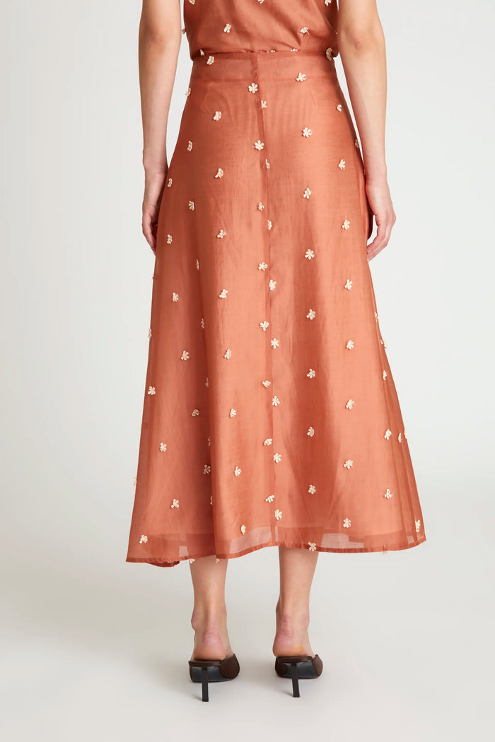 Wild Pony Falda Larga Flores Marrón