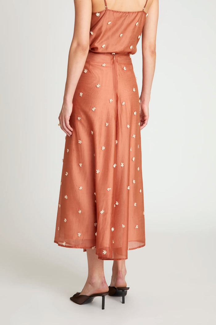 Wild Pony Falda Larga Flores Marrón