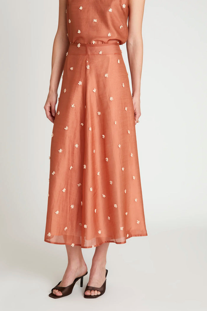 wild pony Falda larga flores marrón