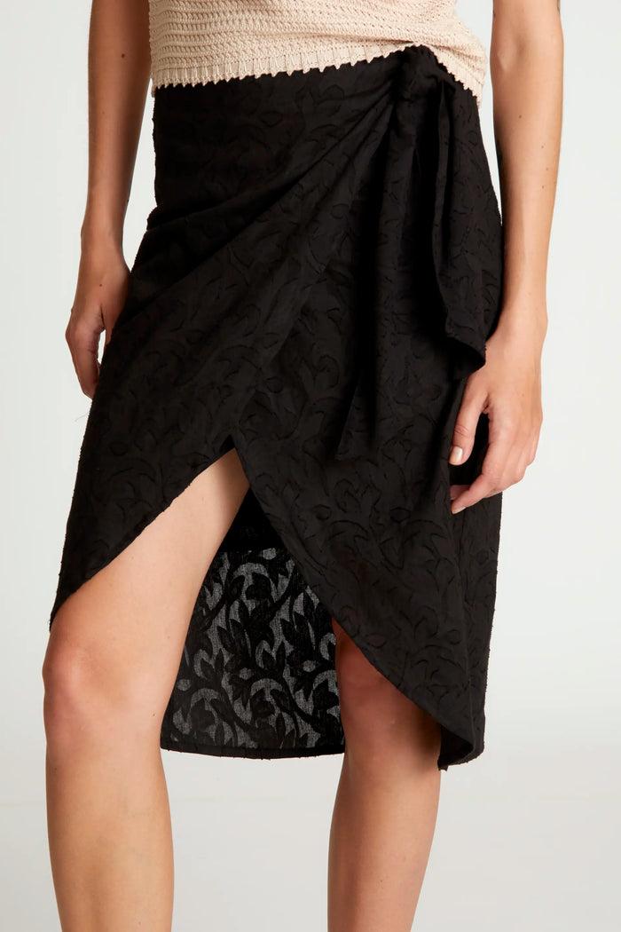 Wild Pony Falda Midi Cruzada Negra