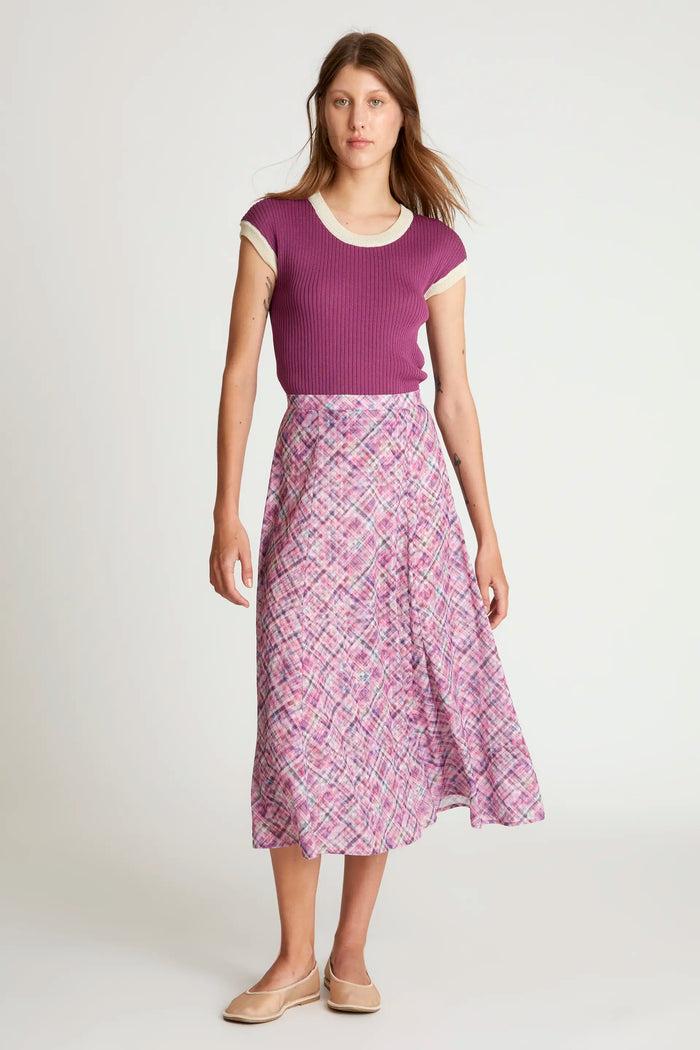 Wild Pony Falda Midi Cuadros Rosa