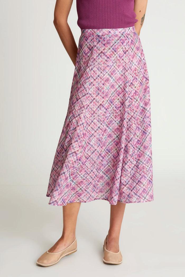 wild pony Falda midi cuadros rosa