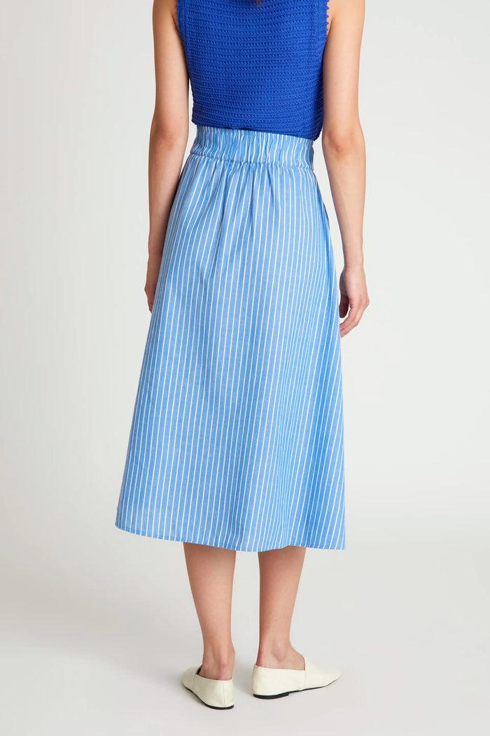 Wild Pony Falda Midi Estampado De Rayas Azules