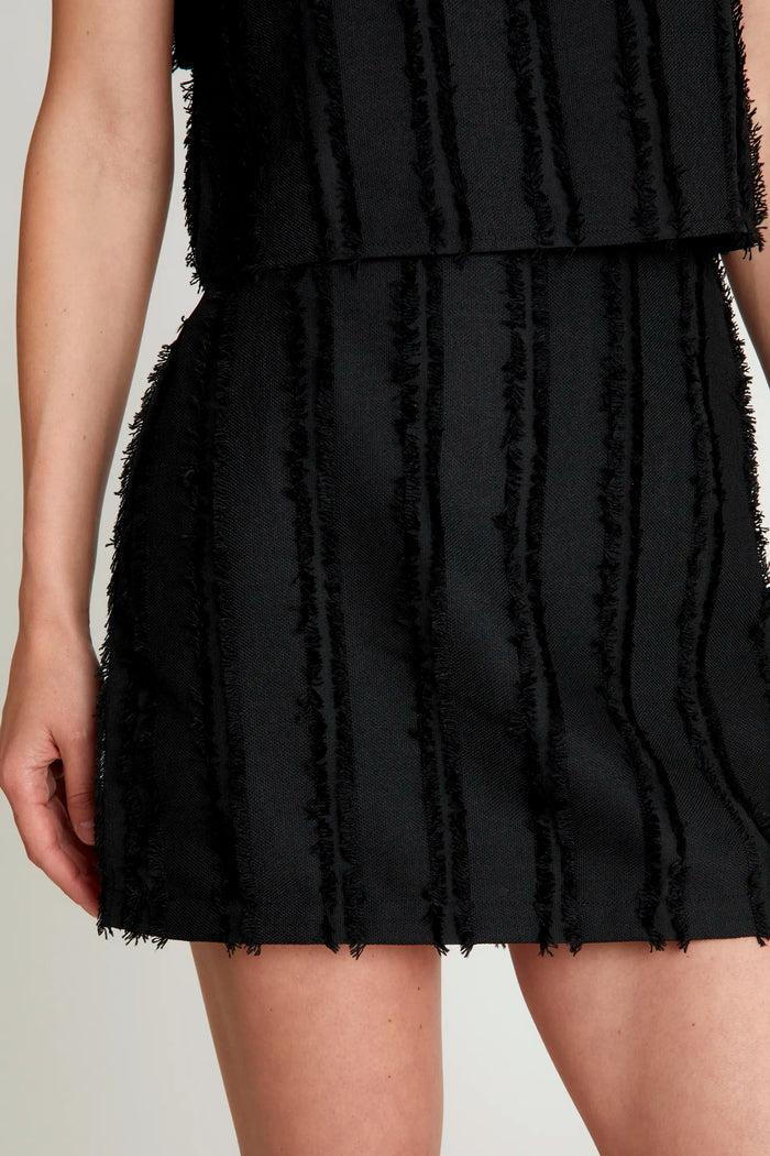 Wild Pony Falda Midi Texturizada Negra