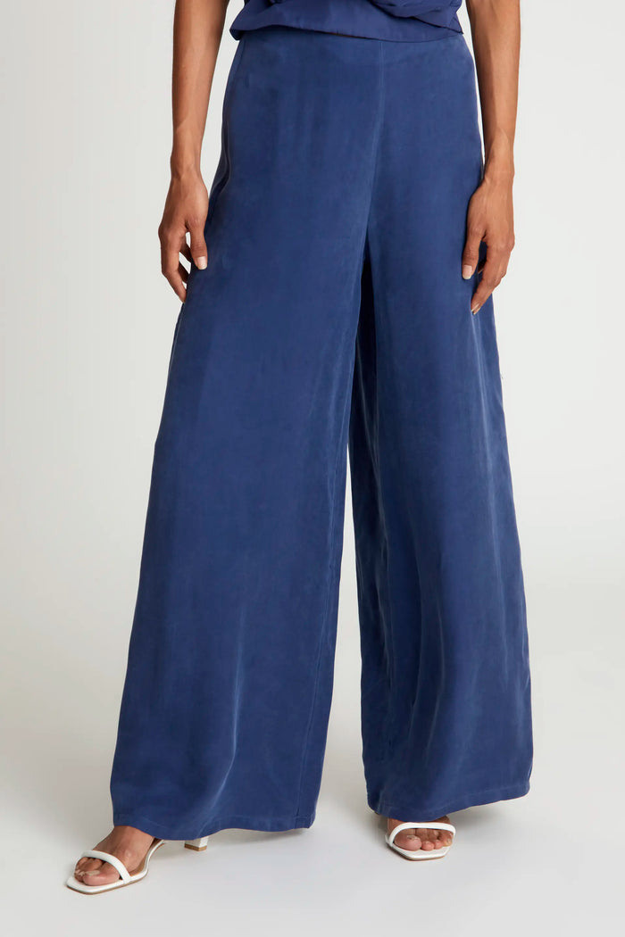 wild pony Pantalón largo ancho azul marino