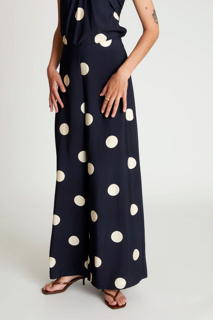 wild pony Pantalón largo lunares azul marino