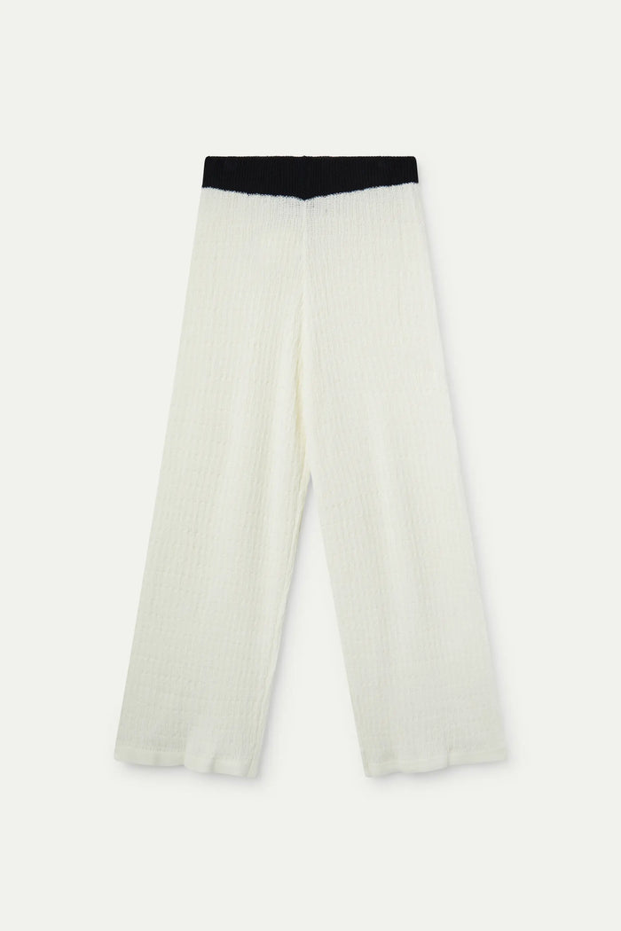 Wild Pony Pantalón Recto Bicolor Blanco