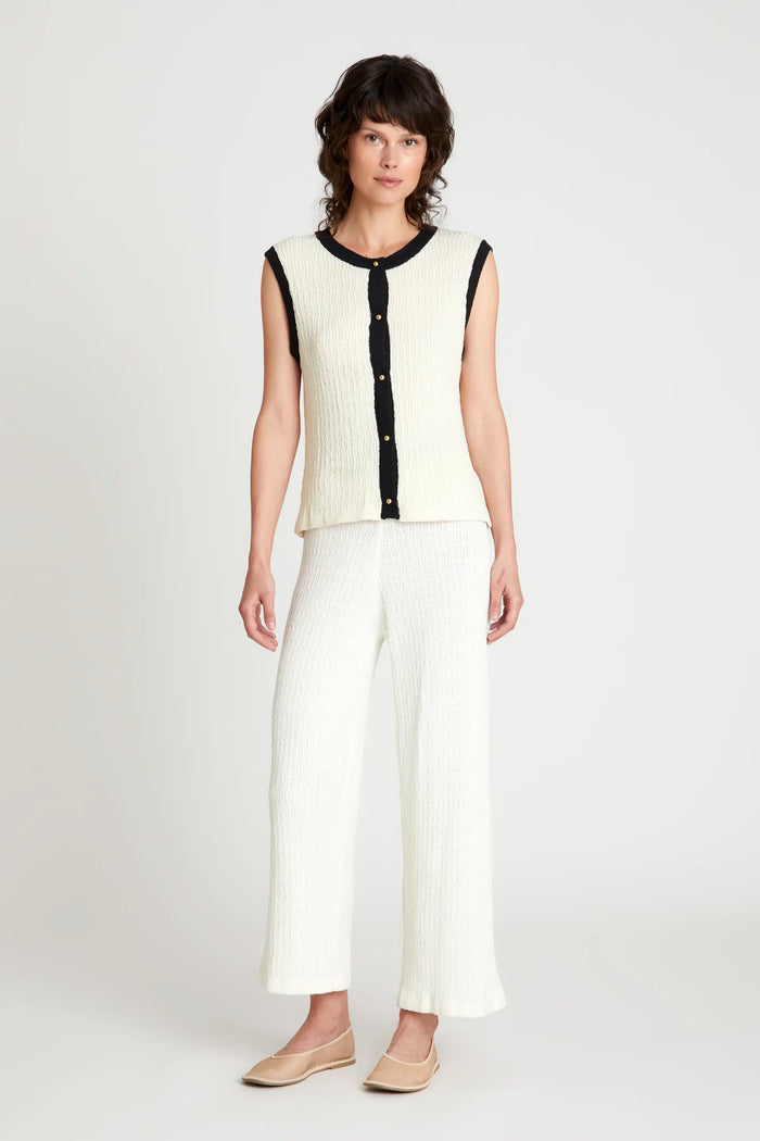 Wild Pony Pantalón Recto Bicolor Blanco