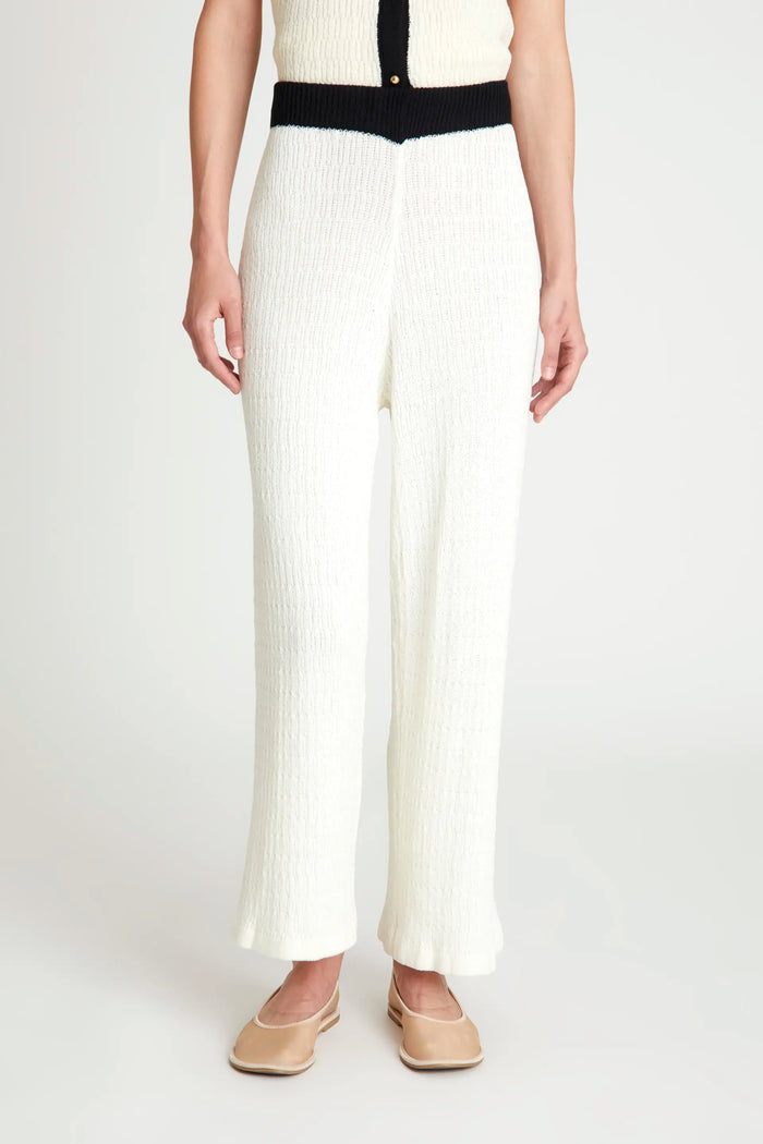 wild pony Pantalón recto bicolor blanco