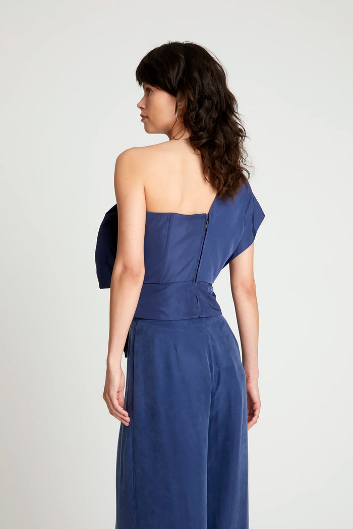 Wild Pony Top Asimétrico Lazo Azul Marino