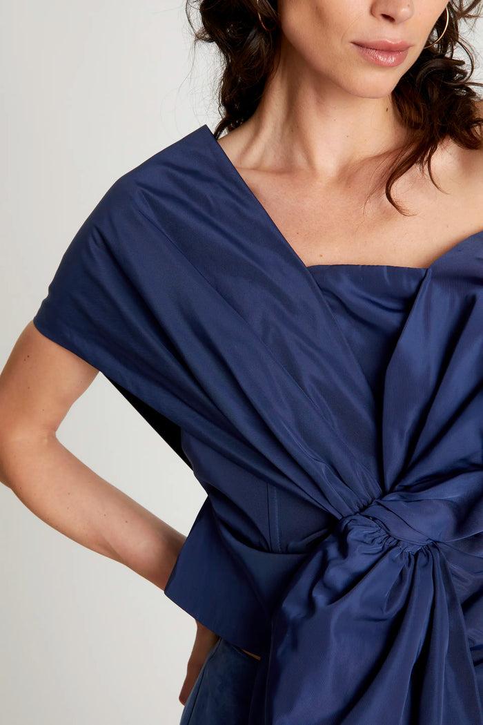 Wild Pony Top Asimétrico Lazo Azul Marino