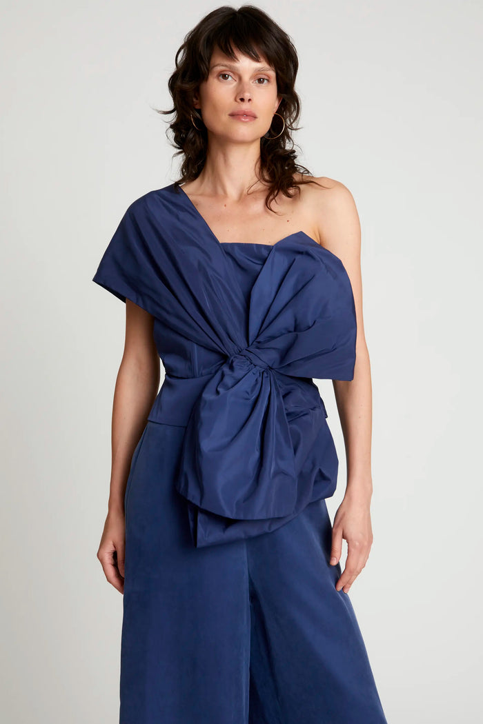 wild pony Top asimétrico lazo azul marino