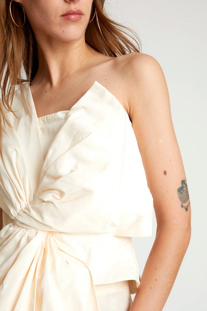 Wild Pony Top Asimétrico Lazo Blanco