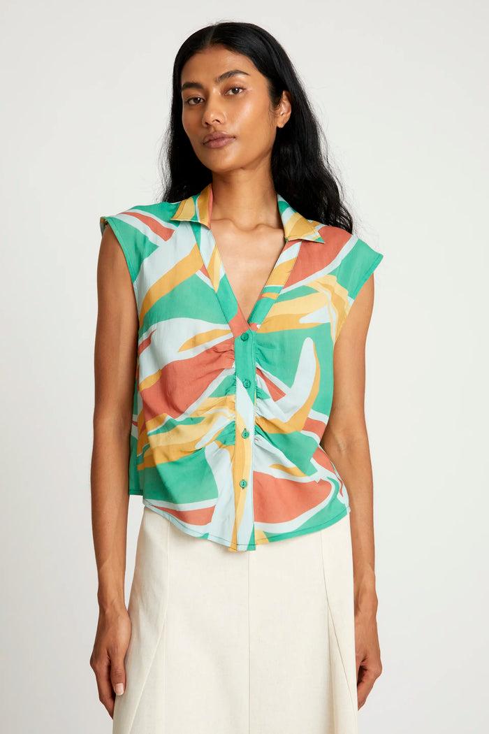 wild pony Top camisero estampado floral Bromelia