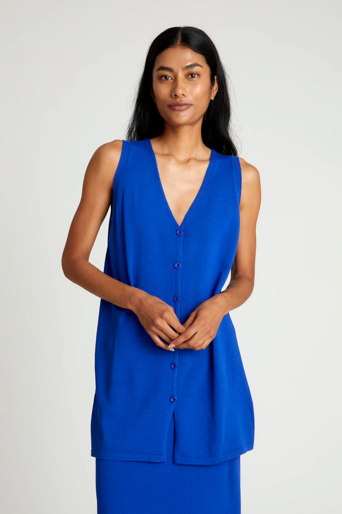 wild pony Top chaleco de punto azul